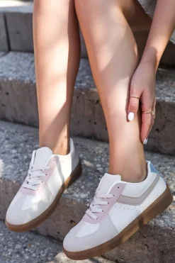 Niskie trampki Yana - beżowo-niebieskie