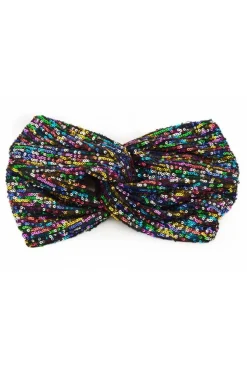 Opaska bandana na głowę - kolorowa-cekiny