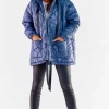 Pikowana kurtka oversize - granatowa