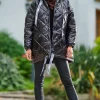 Pikowana kurtka oversize - czarna