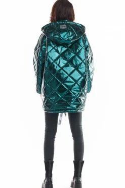 Pikowana kurtka oversize - zielona