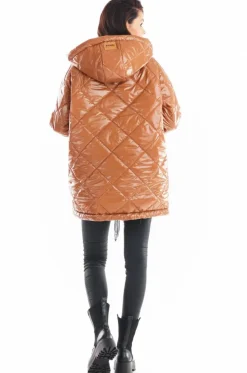 Pikowana kurtka oversize - beżowa