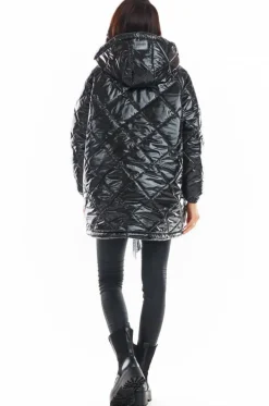 Pikowana kurtka oversize - czarna