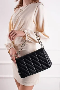 Pikowana torebka typu crossbody Hannah - czarna