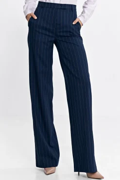 Spodnie bootcut z szerokimi nogawkami – granatowe