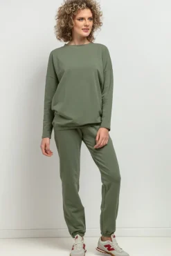 Spodnie dresowe typu jogger - zielone