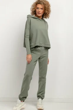 Spodnie dresowe typu jogger - zielone