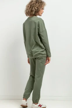 Spodnie dresowe typu jogger - zielone