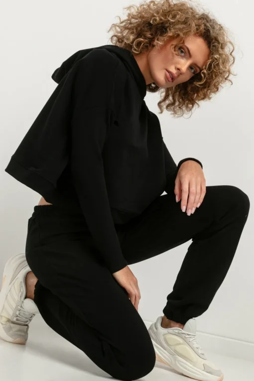 Spodnie dresowe typu jogger - czarne