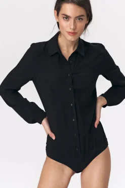 Stylowa koszula body - czarna