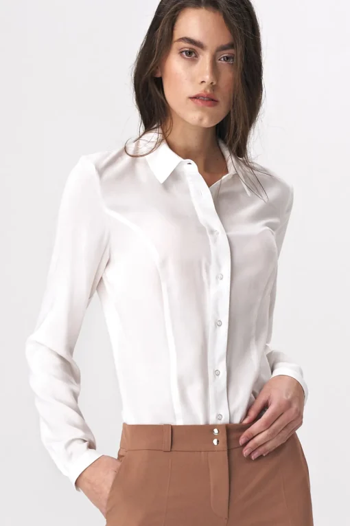 Stylowa koszula body - ecru