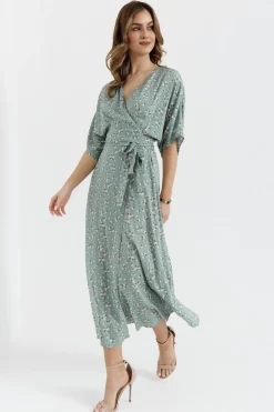 Sukienka maxi wiązana w pasie - model 7