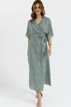 Sukienka maxi wiązana w pasie - model 1