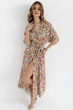 Sukienka maxi wiązana w pasie - model 5