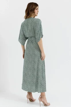 Sukienka maxi wiązana w pasie - model 1
