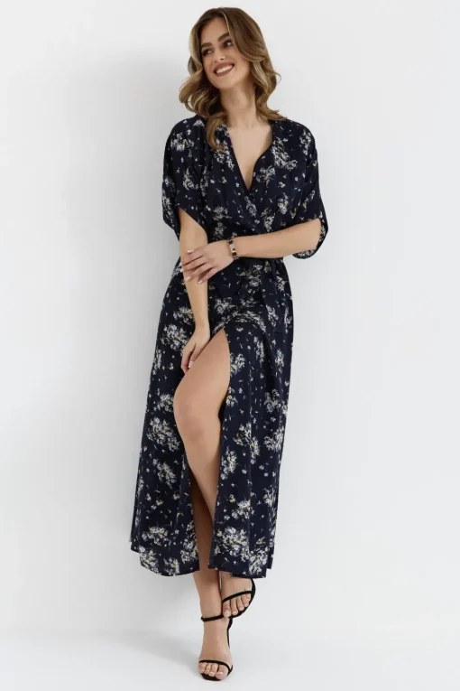Sukienka maxi wiązana w pasie - model 4