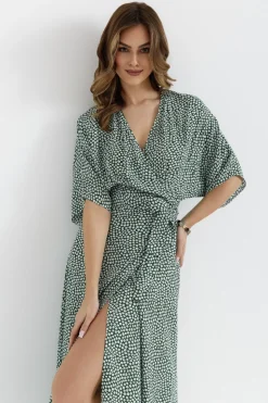 Sukienka maxi wiązana w pasie - model 1