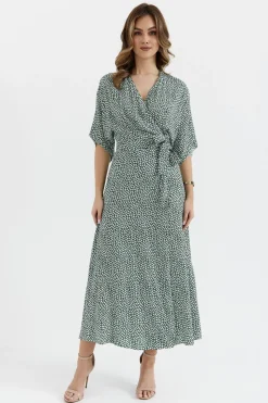 Sukienka maxi wiązana w pasie - model 1