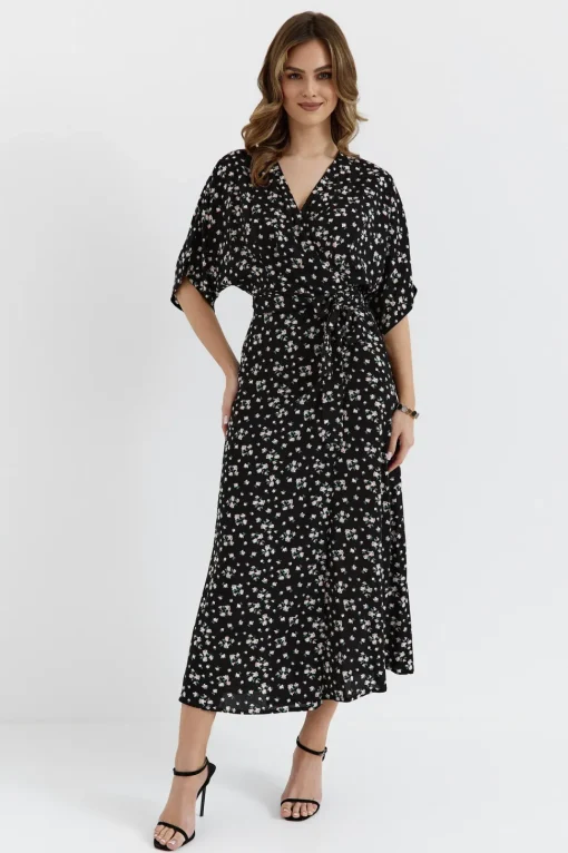 Sukienka maxi wiązana w pasie - model 8