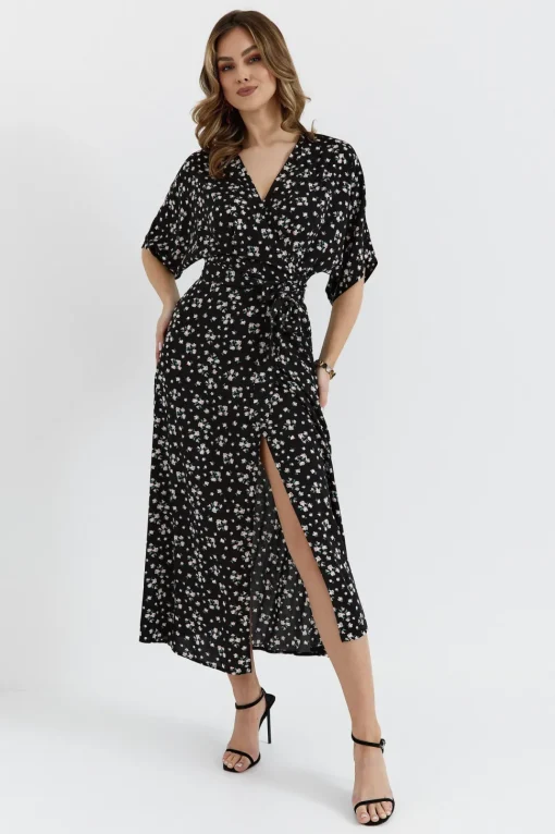 Sukienka maxi wiązana w pasie - model 8