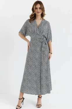 Sukienka maxi wiązana w pasie - model 2