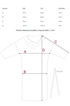 Sukienka oversize z paskiem w talii - szara