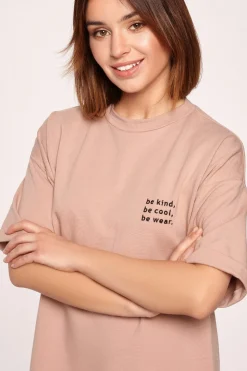 Sukienka t-shirtowa midi - mokka