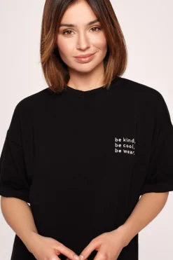 Sukienka t-shirtowa midi - czarna