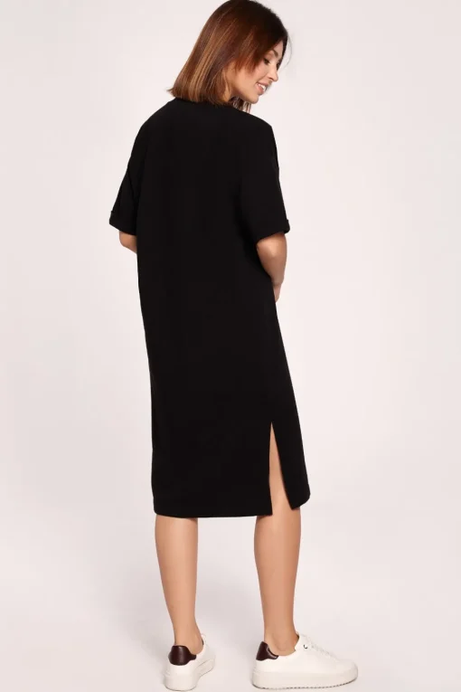 Sukienka t-shirtowa midi - czarna