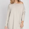 Szeroka bluza dzianinowa - beżowa