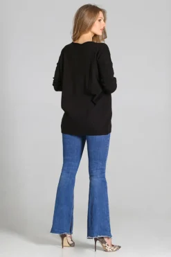 Szeroka bluza dzianinowa - czarna
