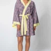 Szlafrok o kroju kimono z nadrukiem - model 2