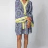 Szlafrok o kroju kimono z nadrukiem - model 1