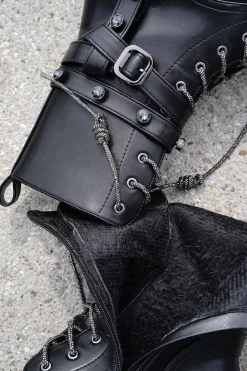 Sznurowane buty na platformie Nikki - czarne