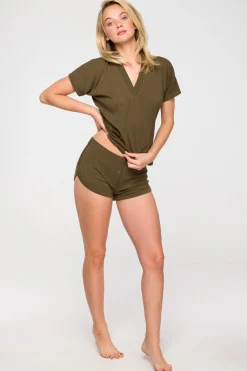 Szorty do spania - khaki