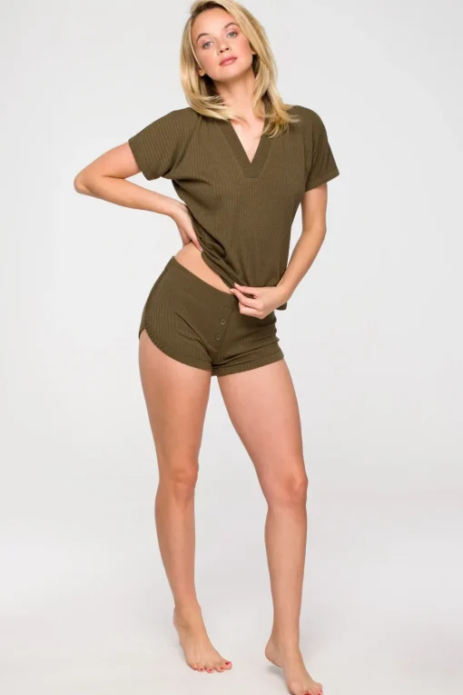 Szorty do spania - khaki