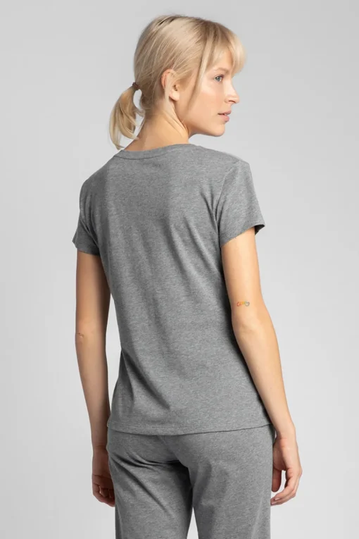 T-shirt do spania z dekoltem w serek - szara