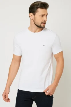T-shirt męski pod marynarkę - biały