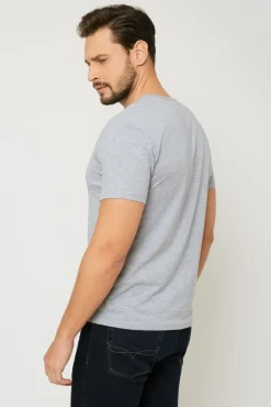 T-shirt męski pod marynarkę - szary