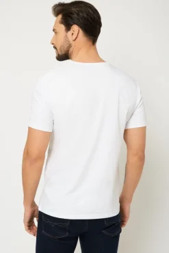 T-shirt męski pod marynarkę - biały