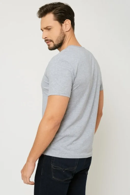 T-shirt męski pod marynarkę - szary