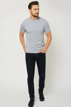 T-shirt męski pod marynarkę - szary