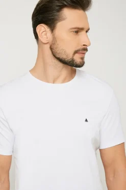 T-shirt męski pod marynarkę - biały