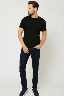 T-shirt męski pod marynarkę - czarny