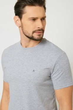 T-shirt męski pod marynarkę - szary