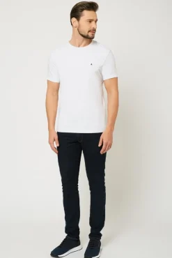 T-shirt męski pod marynarkę - biały