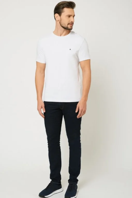 T-shirt męski pod marynarkę - biały