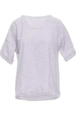 T-shirt oversize z okrągłym dekoltem - szary