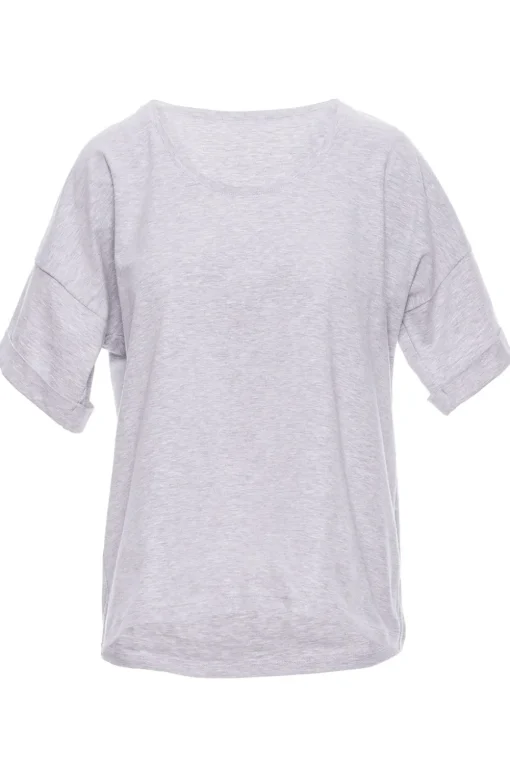 T-shirt oversize z okrągłym dekoltem - szary