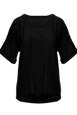 T-shirt oversize z okrągłym dekoltem - czarny